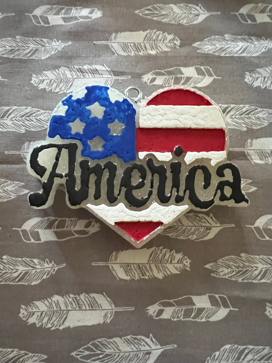 America Heart Car Freshie