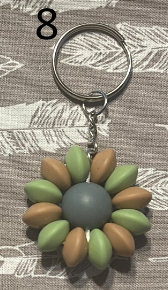 Premade Lentil flower keychain