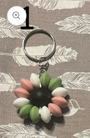 Premade Lentil flower keychain